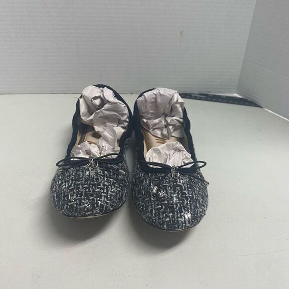 SAM‎ EDELMAN Felicia Tweed Black & White Ballet Flats Size 7.5 M - Picture 5 of 10